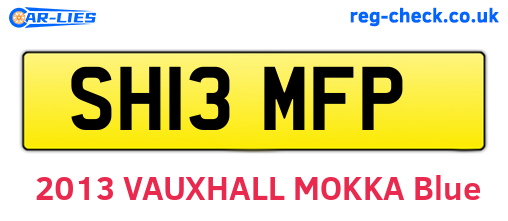 SH13MFP are the vehicle registration plates.