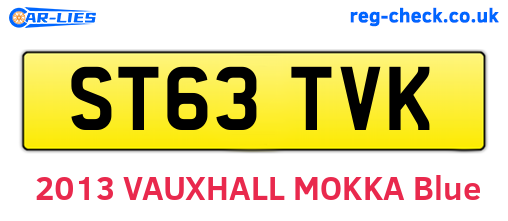 ST63TVK are the vehicle registration plates.