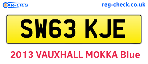SW63KJE are the vehicle registration plates.