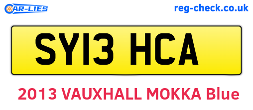 SY13HCA are the vehicle registration plates.