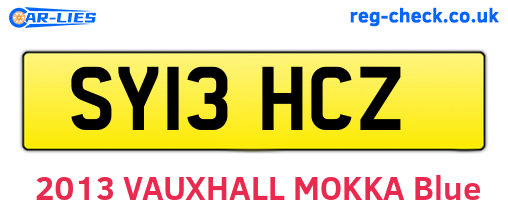 SY13HCZ are the vehicle registration plates.