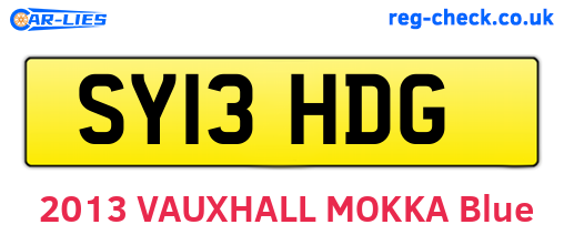 SY13HDG are the vehicle registration plates.