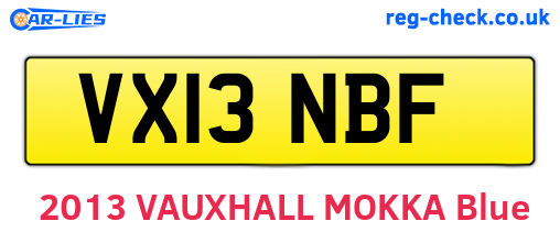 VX13NBF are the vehicle registration plates.