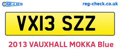 VX13SZZ are the vehicle registration plates.