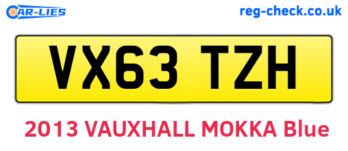 VX63TZH are the vehicle registration plates.