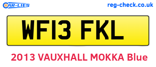 WF13FKL are the vehicle registration plates.