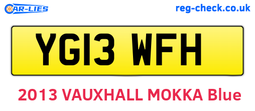 YG13WFH are the vehicle registration plates.