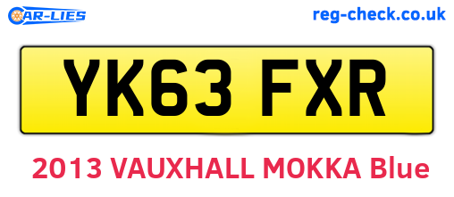 YK63FXR are the vehicle registration plates.