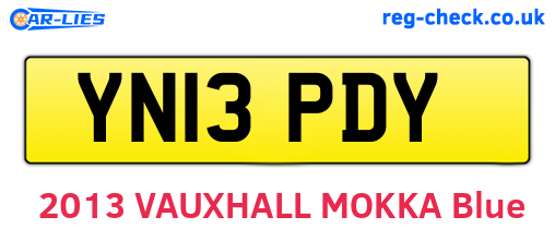 YN13PDY are the vehicle registration plates.