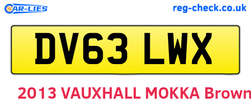 DV63LWX are the vehicle registration plates.
