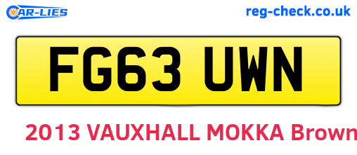 FG63UWN are the vehicle registration plates.