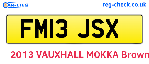 FM13JSX are the vehicle registration plates.