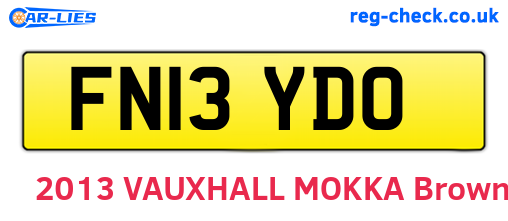 FN13YDO are the vehicle registration plates.