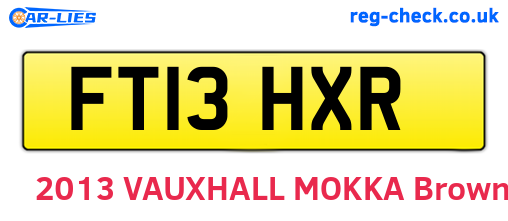FT13HXR are the vehicle registration plates.
