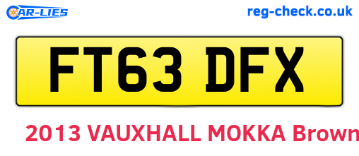 FT63DFX are the vehicle registration plates.
