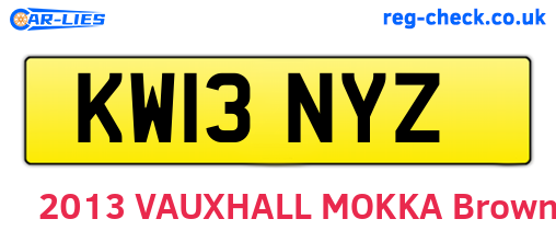 KW13NYZ are the vehicle registration plates.