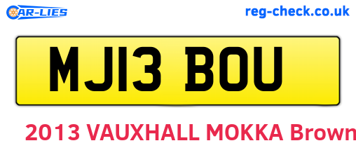 MJ13BOU are the vehicle registration plates.