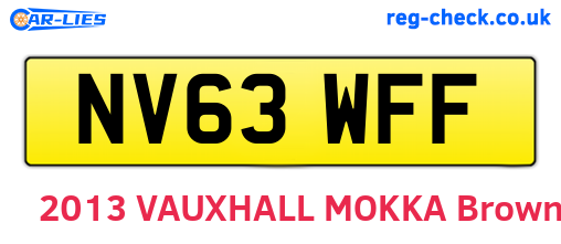 NV63WFF are the vehicle registration plates.