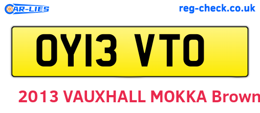 OY13VTO are the vehicle registration plates.