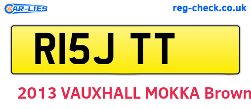 R15JTT are the vehicle registration plates.