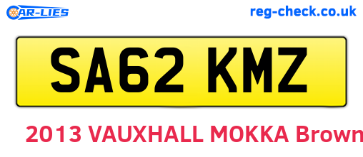 SA62KMZ are the vehicle registration plates.