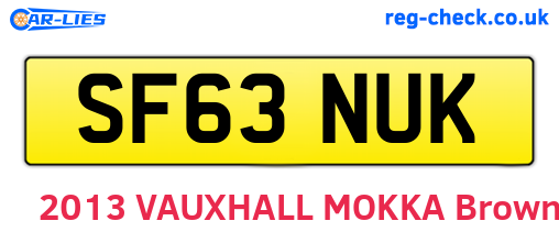SF63NUK are the vehicle registration plates.