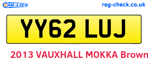 YY62LUJ are the vehicle registration plates.