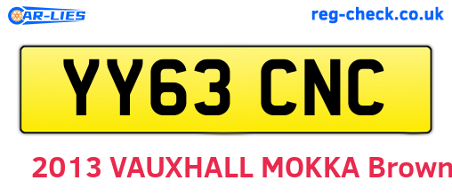 YY63CNC are the vehicle registration plates.