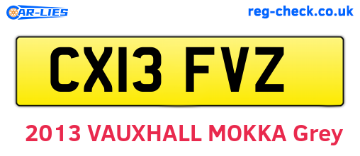 CX13FVZ are the vehicle registration plates.