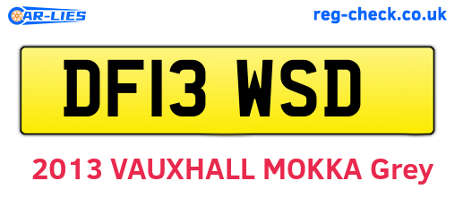 DF13WSD are the vehicle registration plates.
