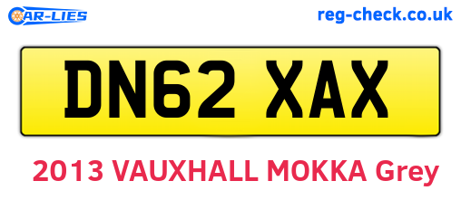 DN62XAX are the vehicle registration plates.