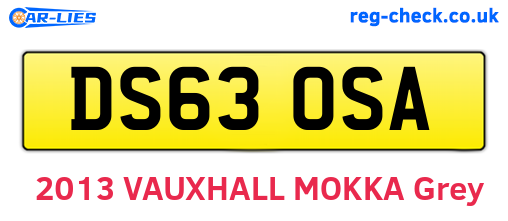 DS63OSA are the vehicle registration plates.