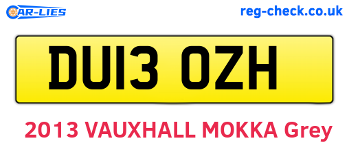 DU13OZH are the vehicle registration plates.