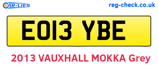 EO13YBE are the vehicle registration plates.