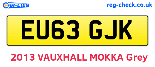 EU63GJK are the vehicle registration plates.