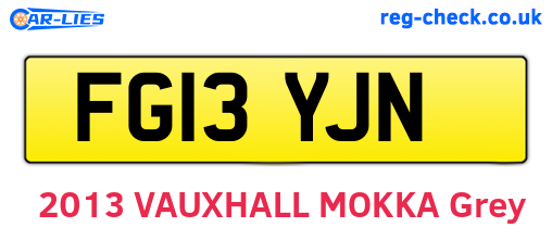 FG13YJN are the vehicle registration plates.