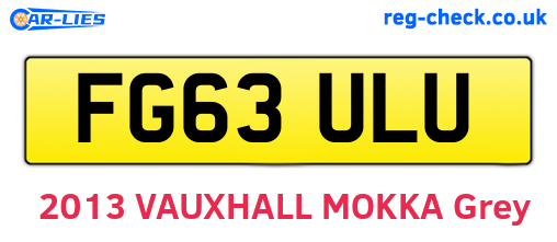 FG63ULU are the vehicle registration plates.