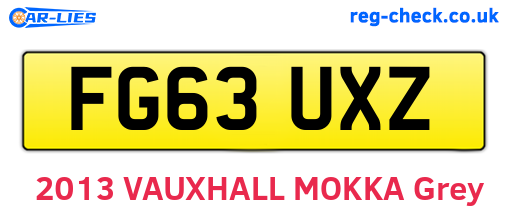 FG63UXZ are the vehicle registration plates.