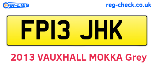 FP13JHK are the vehicle registration plates.