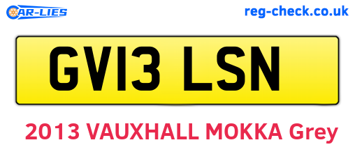 GV13LSN are the vehicle registration plates.