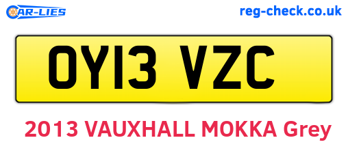 OY13VZC are the vehicle registration plates.
