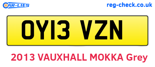 OY13VZN are the vehicle registration plates.