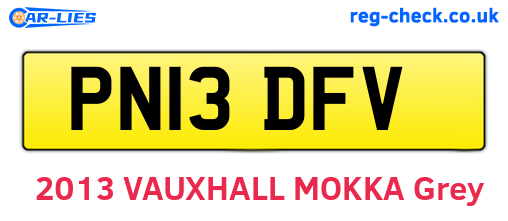PN13DFV are the vehicle registration plates.