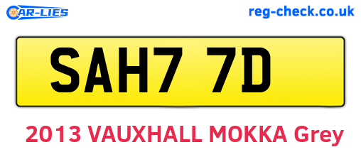 SAH77D are the vehicle registration plates.