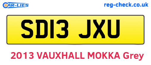 SD13JXU are the vehicle registration plates.