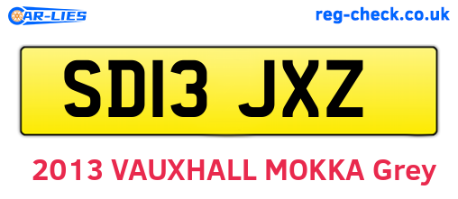 SD13JXZ are the vehicle registration plates.