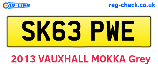 SK63PWE are the vehicle registration plates.