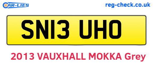SN13UHO are the vehicle registration plates.