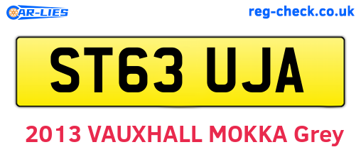 ST63UJA are the vehicle registration plates.