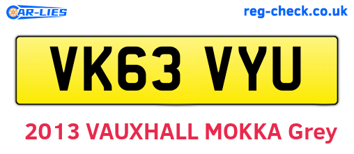 VK63VYU are the vehicle registration plates.